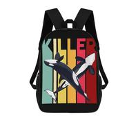 sinyumoney Killer Whale Mochila Infantil, Mochila Escolar Impresa En 3D, Mochila Para Niños Y Niñas, Mochila Escolar Ajustable Para La Escuela Primaria 17inch