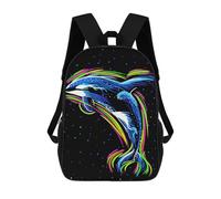 sinyumoney Killer Whale Neon Lines Mochilas De Moda Impresas En 3D 17inch Mochila Escolar Informal Para Niños De Primaria Y Secundaria
