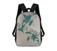 sinyumoney Killer Whale Orca Mochila Escolar Mochilas Escolares Para Niñas Y Niños Mochila Con Bolsillo Mochila Escolar De Moda Mochila Infantil 17inch