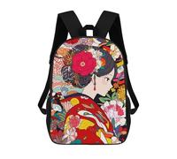 sinyumoney Kimono Flowers Japan Art Mochila Escolar Impresa En 3D Para Niños Y Niñas, Mochila Escolar, Mochila De Viaje Para Niños 17inch