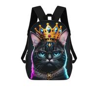 sinyumoney King Black Cat Neon Mochila Escolar Infantil Impresa En 3D Para Niños, Mochila De Viaje De Alta Capacidad, Mochilas Para Libros De 17 Pulgadas Para Niños