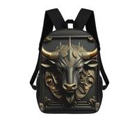 sinyumoney King Bull Golden Art Deco Mochila Escolar Infantil De 17 Pulgadas Con Estampado 3D De Películas De Anime Para Niños, Mochila De Viaje, Mochila Escolar Infantil