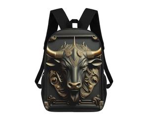 sinyumoney King Bull Golden Art Deco Mochilas Escolares, Mochilas Para Portátil, Mochilas Para Camping, Aventuras Al Aire Libre Y Viajes Diarios 17inch