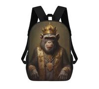 sinyumoney King Chimpanzee Mochila Escolar Resistente Al Agua - Perfecta Para Viajes, Trabajo Y Uso Diario 17inch
