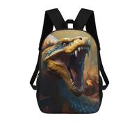 sinyumoney King Cobra Mochila Escolar De Moda Para Estudiantes, Adecuada Para Niños Y Niñas, Mochila Informal Para Viajes Al Aire Libre, Esencial Para El Día A Día 17inch