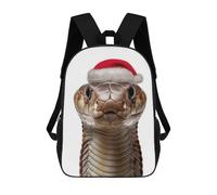 sinyumoney King Cobra with Santa Hat Mochila Infantil De Moda Divertida Mochila Escolar Para Niños Y Adolescentes Con Impresión 3D Para Niños 17inch