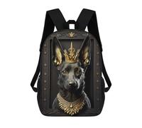 sinyumoney King Dog Golden Art Deco Mochila Ligera Informal Para El Día A Día, Mochila Escolar Para Adolescentes, Chicas, Chicos, Mujeres Y Hombres 17inch