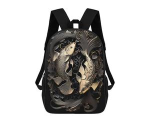 sinyumoney King Fish Golden Art Deco Mochila De Viaje Para La Universidad, Mochilas Para El Campus, Viajes Al Aire Libre Y Deportes 17inch