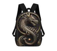 sinyumoney King Golden Dragon Mochila Escolar Impresa En 3D 17inch Mochila Escolar Infantil Mochilas De Viaje Mochila Informal De Moda Para Niños Y Estudiantes