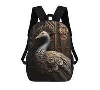 sinyumoney King Golden Peacock 17inch Mochilas Escolares Impresas En 3D, Mochilas Escolares De Moda Para Niños De Primaria Y Secundaria