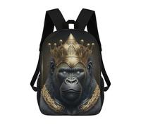 sinyumoney King Gorilla Art Deco Mochila Escolar Para Niños, Mochila Escolar De Gran Capacidad Para Niños, Mochila Escolar 3D, Regalos Para Niños 17inch
