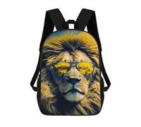 sinyumoney King of Cool Lion Sunglasses Mochila Escolar Impresa En 3D 17inch Mochilas De Moda Para Niños, Mochilas Escolares Para Niños De Primaria Y Secundaria