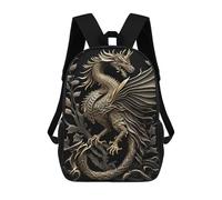 sinyumoney King Of Dragon Art Deco Mochila Escolar De Moda Para Papelería, Impermeable, Informal, Para El Campus, Actividades Al Aire Libre, Viajes Y Deportes 17inch
