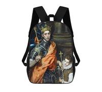 sinyumoney King of France by El Greco Mochila De Peluche Con Dibujos Animados, Mochila 3D Para Niños, Bolsa Escolar, Idea De Regalo De Cumpleaños Para Niños Y Niñas 17inch