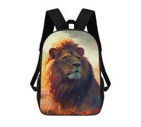 sinyumoney King of The Savannah Mochilas Para Niños Mochilas Escolares Mochila Escolar Para Niños Impresa En 3D Mochilas De Viaje De Moda Para Niños De Primaria Y Secundaria 17inch