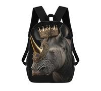 sinyumoney King Rhino Golden Art Deco Mochila Escolar Impresa En 3D 17inch Mochilas De Moda Para Niños, Mochilas Escolares Para Niños De Primaria Y Secundaria