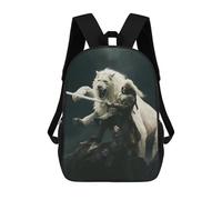 sinyumoney King White Lion Mochilas Para Niños Y Estudiantes, Mochilas Escolares Impresas En 3D, Mochilas Para Estudiantes De Primaria Y Secundaria, Mochilas Para Niños Y Niñas 17inch