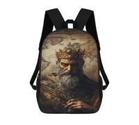 sinyumoney King's Crown Portrait Mochila Escolar Grande Resistente Al Agua Para Portátil Para Niñas Y Adolescentes 17inch