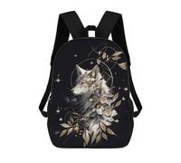 sinyumoney Kintsugi Art White Wolf 17inch Mochilas Escolares Impresas En 3D, Mochilas Escolares De Moda Para Niños De Primaria Y Secundaria