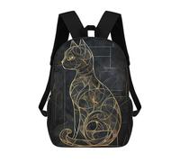 sinyumoney Kintsugi Black Cat Mochila Escolar Impresa En 3D Para Niños Mochilas De Viaje De Alta Capacidad Bolsas Para Libros Mochila Escolar Para Niños Mochila 17inch