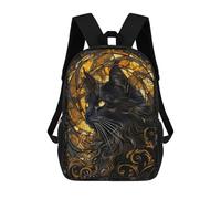 sinyumoney Kintsugi Black Cat Mochila, Mochila Escolar Impresa En 3D, Bolsa Para El Almuerzo Escolar, Mochila De Viaje, Mochila Para Amigos, Mochila Escolar Para Niñas Y Niños 17inch