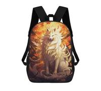 sinyumoney Kitsune Fox Animal Mochila Escolar Infantil De 17 Pulgadas Con Estampado 3D, Mochila Moderna Para Niños, Mochilas De Viaje, Bolsas Para Libros, Mochila Escolar Infantil