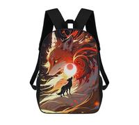 sinyumoney Kitsune Japanese Fox Mochila Escolar Infantil Impresa En 3D 17inch Mochilas De Moda Para Niños De Primaria Y Secundaria