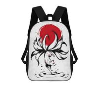 sinyumoney Kitsune Nine Tailed Fox Mochila Escolar Resistente Al Agua, Mochila De Viaje, Bolsa Para Computadora Para Campus, Viajes Al Aire Libre, Deportes 17inch
