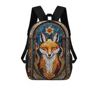 sinyumoney Kitsune Stained Glass Fox Mochilas Infantiles Mochila Escolar Mochila Impresa En 3D Para Niños Mochilas De Viaje Bolsas Para Libros Mochila Escolar Para Niños 17inch