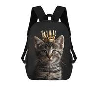 sinyumoney Kitten Cat Cute King Mochilas Infantiles Mochila Escolar Mochila Impresa En 3D Para Niños Mochilas De Viaje Bolsas Para Libros Mochila Escolar Para Niños 17inch