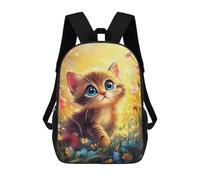 sinyumoney Kitten in A Meadow Mochila Escolar Ligera Para Aeropuerto Y Universidad Para Niñas Y Adolescentes 17inch