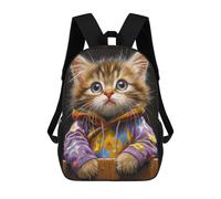 sinyumoney Kitten in Colorful Hoodie -2 Mochila Escolar De Moda, Mochila Para Material Escolar, Mochila Impermeable Informal Para Hombres/mujeres 17inch