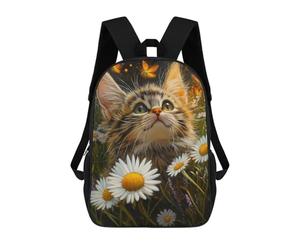 sinyumoney Kitten in Daisy Field -1 Mochilas Escolares Mochila Escolar Ligera Mochila De Día Mochila Escolar Para La Universidad Para Niños/Niñas/Adolescentes 17inch