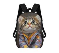 sinyumoney Kitten in Starry Hoodie -1 Mochilas Escolares, De Viaje Y Universitarias Para Hombres, Mujeres Y Adolescentes 17inch