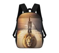 sinyumoney Kitten Lion Reflection Mochila Escolar Mochila Para Niños Impresa En 3D Mochilas Infantiles Para Niños Y Niñas Mochilas Escolares Mochilas De Viaje Para Niños 17inch