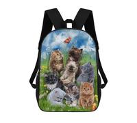 sinyumoney Kitten Playing in Garden Mochilas Para Niños Mochila Escolar Mochila Escolar Impresa En 3D Para Niños Estudiantes De Primaria Y Secundaria 17inch