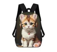 sinyumoney Kitten with Headphones Mochila Escolar Resistente Al Agua Para Computadora, Ideal Para Campus, Actividades Al Aire Libre, Viajes Y Deportes 17inch