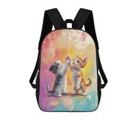 sinyumoney Kittens High Five Painting Mochila Escolar Informal Para El Día A Día, Ideal Para El Trabajo, El Colegio, El Camping, Las Aventuras Al Aire Libre Y Los Viajes Diarios 17inch