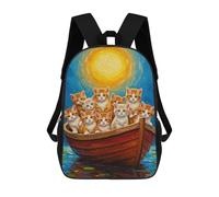 sinyumoney Kittens in A Boat Painting Mochila Escolar Informal Para El Día A Día, Para La Escuela, El Trabajo Y Los Viajes Para Hombres Y Mujeres 17inch