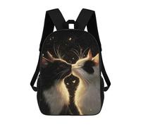 sinyumoney Kitty Love in Space Mochila Escolar Grande Resistente Al Agua Para Portátil Para Niñas Y Adolescentes 17inch