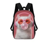 sinyumoney Kitty with Pink Bubble Gum Mochila Escolar Resistente Al Agua, Mochila Escolar De Negocios Para Hombres/mujeres 17inch