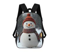 sinyumoney Knitted Snowman in Winter Christmas Mochilas Para Niños Mochila Escolar Mochila Escolar Impresa En 3D Para Niños Estudiantes De Primaria Y Secundaria 17inch