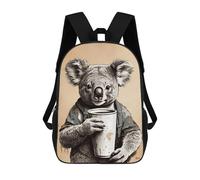 sinyumoney Koala Animals Coffee Mochila Escolar Impresa En 3D 17inch Mochila Escolar Infantil Mochilas De Viaje Mochila Informal De Moda Para Niños Y Estudiantes