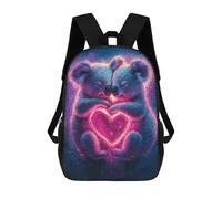 sinyumoney Koala Couple Love Mochilas Infantiles Impresas En 3D, Mochilas De Moda Informales, Mochilas De Viaje Bonitas, Mochilas Informales Para Exteriores Para Niños Y Niñas 17inch