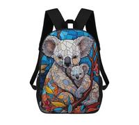 sinyumoney Koala Family in Stained Glass Mochila Escolar Infantil De 17 Pulgadas Con Estampado 3D De Películas De Anime Para Niños, Mochila De Viaje, Mochila Escolar Infantil