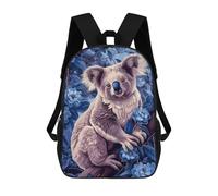 sinyumoney Koala in Blue Mochila Escolar De 17 Pulgadas Para Adolescentes, Con Estampado 3D, Ajustable Y Con Bolsillos, Ideal Para Niños, Niñas Y Estudiantes.