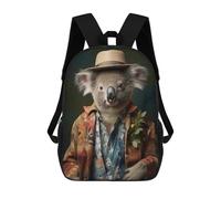 sinyumoney Koala in Boho Suit Mochila Escolar Secundaria Informal Para Viajes, Bolsos Escolares Para Adolescentes, Chicas, Chicos, Mujeres Y Hombres 17inch