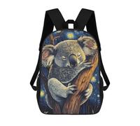 sinyumoney Koala in Starry Night Mochilas Infantiles Impresas En 3D De 17 Pulgadas. Mochila Escolar Informal Impresa En 3D Para Niños De Primaria Y Secundaria.