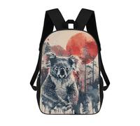 sinyumoney Koala Red Sun Watercolor Mochila Escolar Infantil Impresa En 3D Para Niños, Mochilas De Viaje De Alta Capacidad, Bolsas Para Libros, Mochila Escolar Infantil 17inch