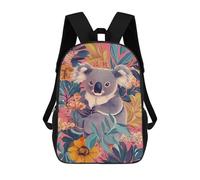 sinyumoney Koala with Tropical Flowers Mochila Escolar Infantil De 17 Pulgadas Con Estampado 3D De Películas De Anime Para Niños, Mochila De Viaje, Mochila Escolar Infantil